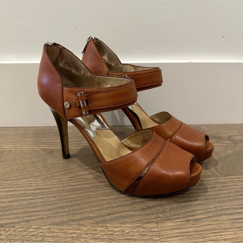Michael Kors Brown Platform Sandal w/ Silver Hardware